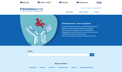 Startseite des Präventionsportals
