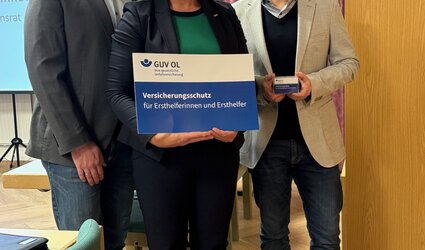 Henning Wolff, Johanna Verse und Heiko Klein beim Kommunalen Präventionsrat der Stadt Schortens